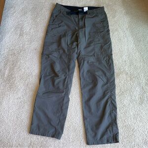 Eddie Bauer Cargo Pants Mens 34x32 Green Convertible Hiking Travel Outdoor